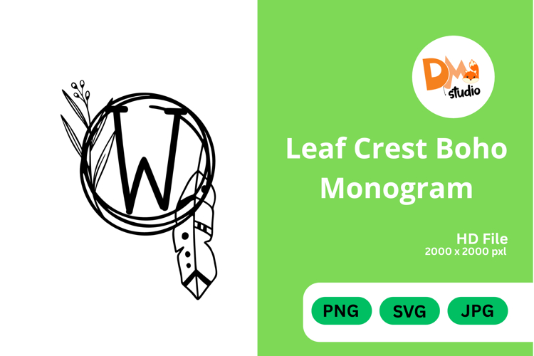 Leaf Monogram Svg Image 24