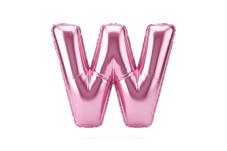 Pink Metallic Letter W Foil Balloon Party Decoration example image 1