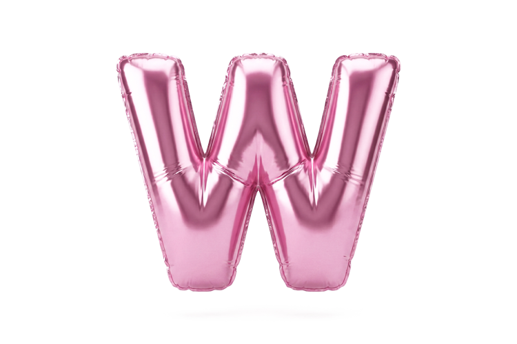 Pink Metallic Letter W Foil Balloon Party Decoration