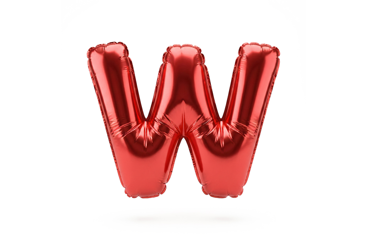 Red Metallic Letter W Foil Balloon Party Decoration