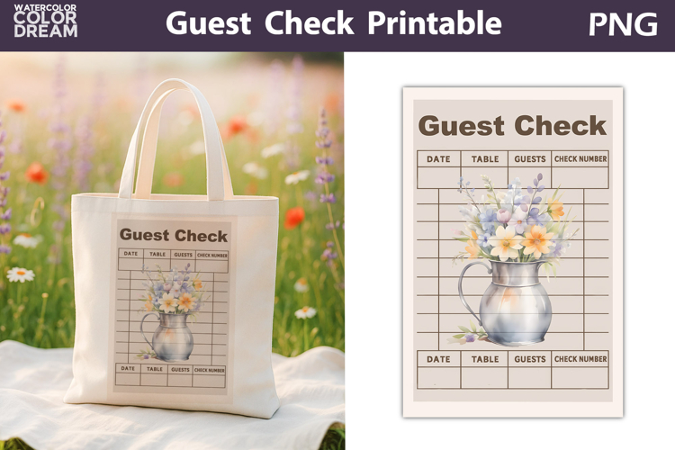 Spring Flowers Guest Check | Junk Journal Printable