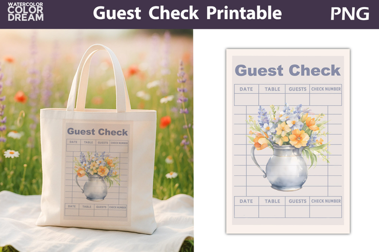 Spring Flowers Guest Check | Junk Journal Printable