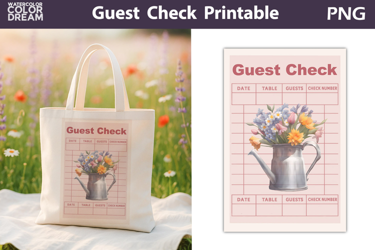 Spring Flowers Guest Check | Junk Journal Printable