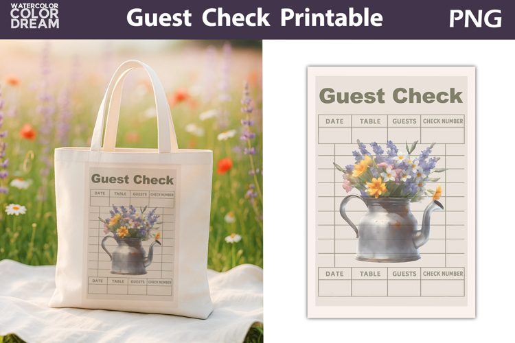 Spring Flowers Guest Check | Junk Journal Printable