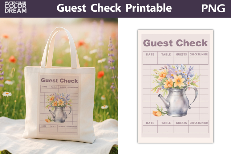 Spring Flowers Guest Check | Junk Journal Printable
