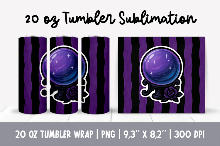 Crystal Ball Tumbler Wrap | Mystic Gothic Sublimation