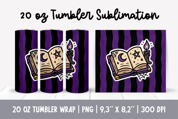 Witch Spell Book Tumbler Sublimation | Halloween 20 oz Wrap