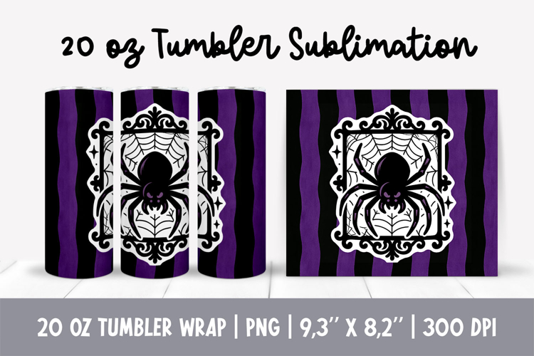Halloween Spider Tumbler Sublimation | Gothic 20 oz Wrap