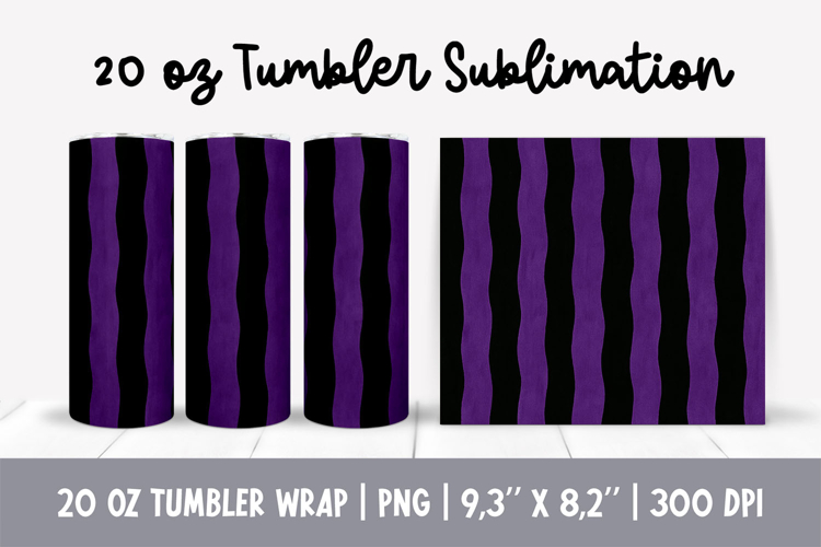 Purple Black Stripe Tumbler | Gothic 20 oz Wrap