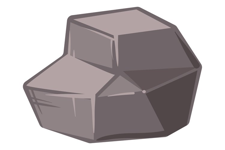 Cartoon rock. Solid granite stone for game landscape example image 1