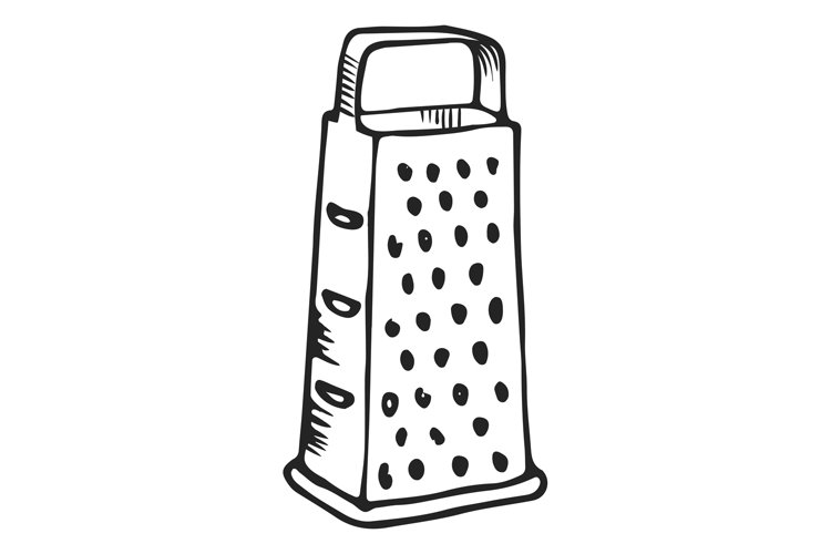 Metal grater with blade slot. Kitchen shredder utensil