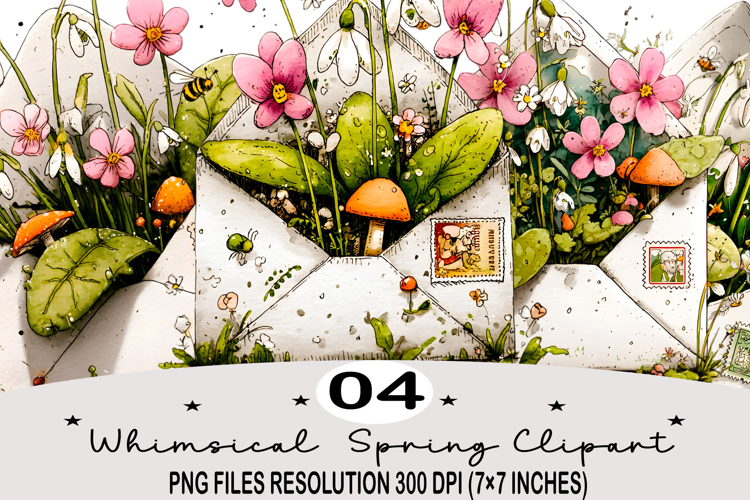 Whimsical Spring Clipart png Whimsical Spring Watercolor png