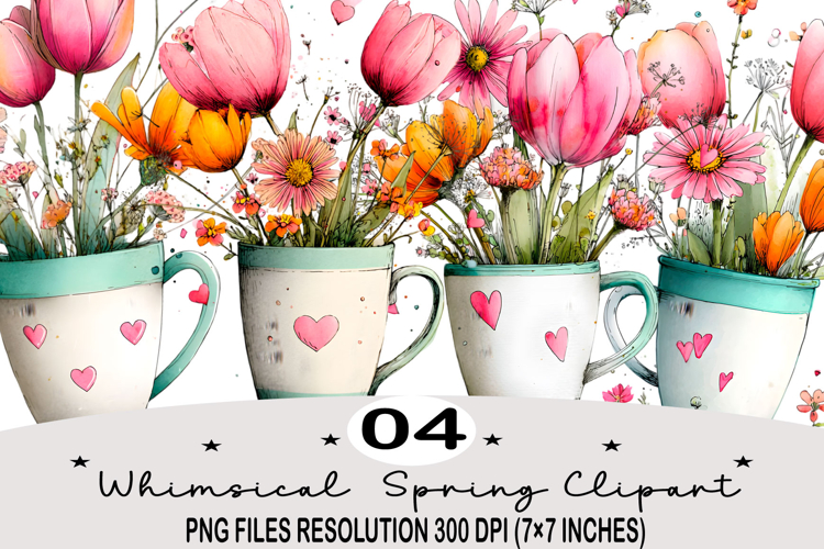 Whimsical Spring Clipart png Whimsical Spring Watercolor png