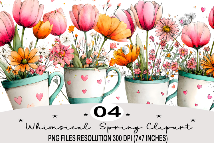 Whimsical Spring Clipart png Whimsical Spring Watercolor png