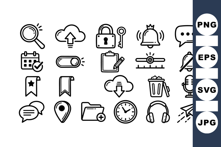 Minimal Line Icon Set for Web and App Design