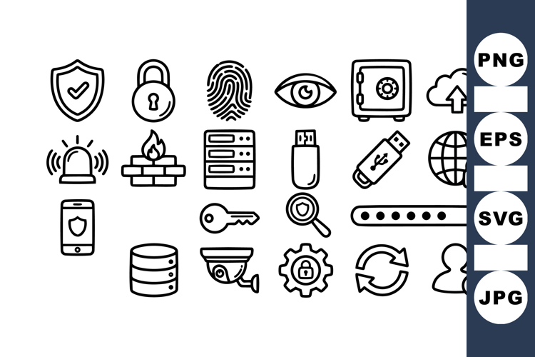 Cyber Security Icon Collection For Digital Designs
