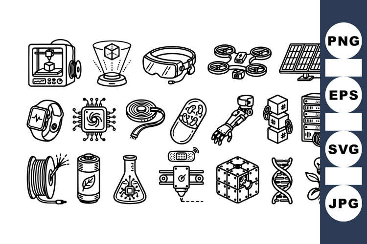 High Tech Vector Icon Set for Digital Projects