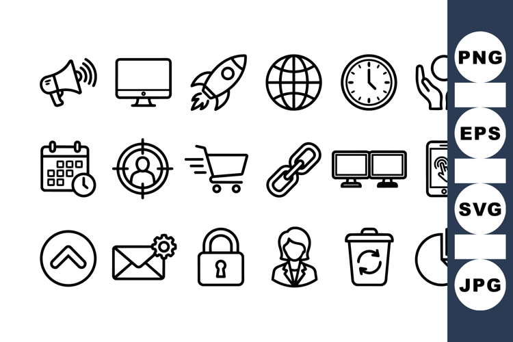 Minimal Business Icon Set for Digital Projects