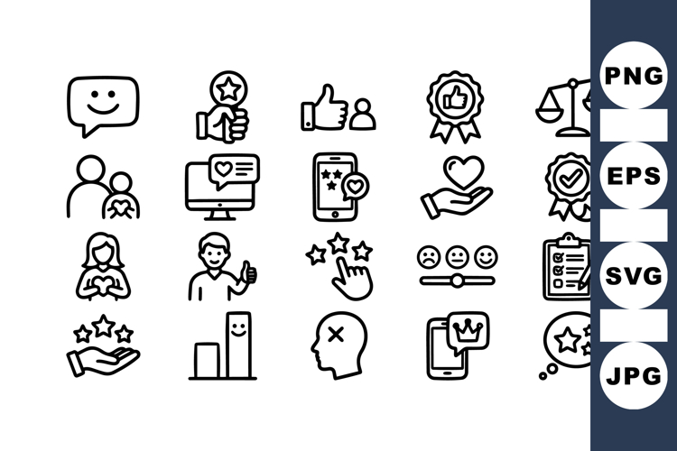 Customer Feedback Icon Vector Set for Reviews