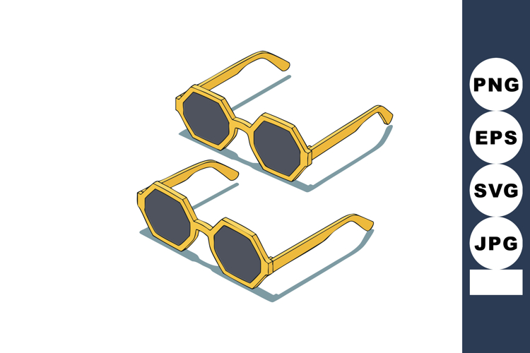 Octagonal sunglasses with golden frames and dark lenses styl