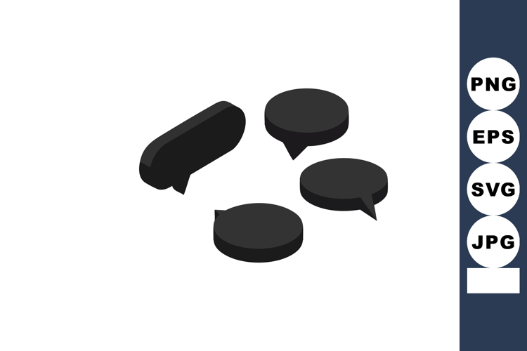 Black Message Icon Image 2