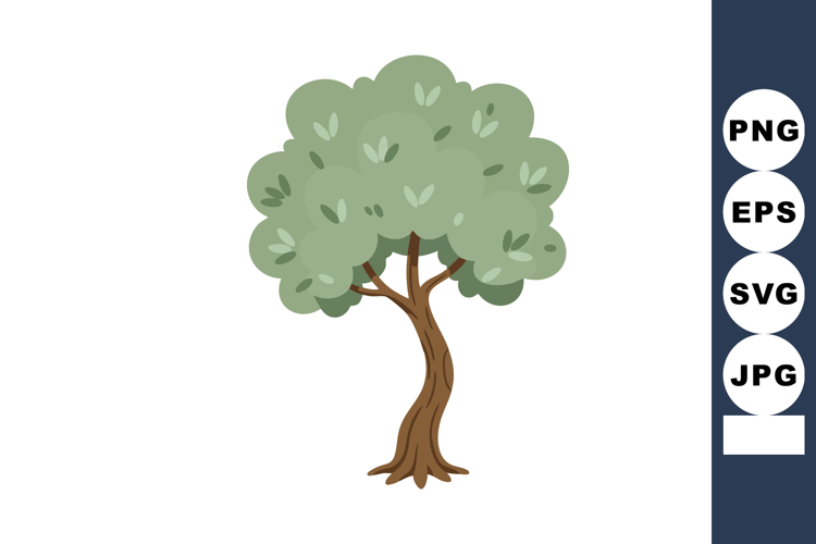 Tree with green leaves and brown trunk vector illustration i