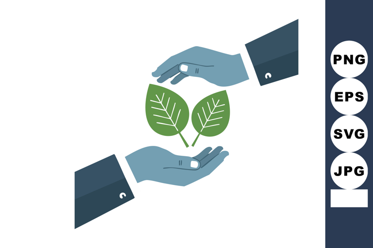 Hands Protecting Green Leaves Sustainable Environment Concep