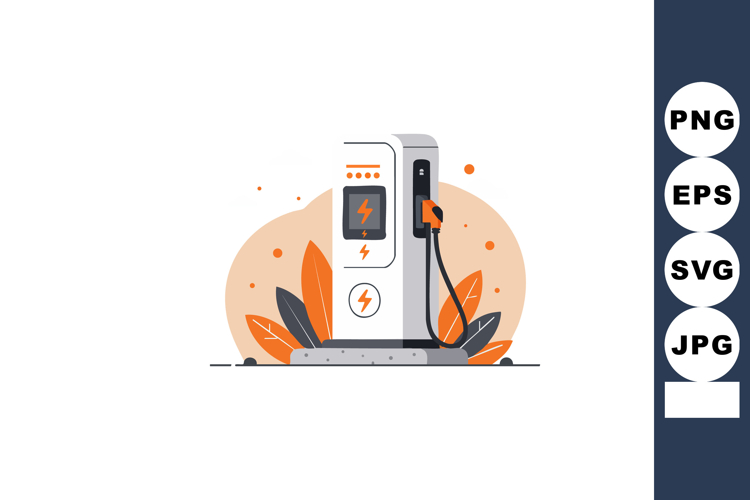 Electric vehicle charging station with modern eco design and