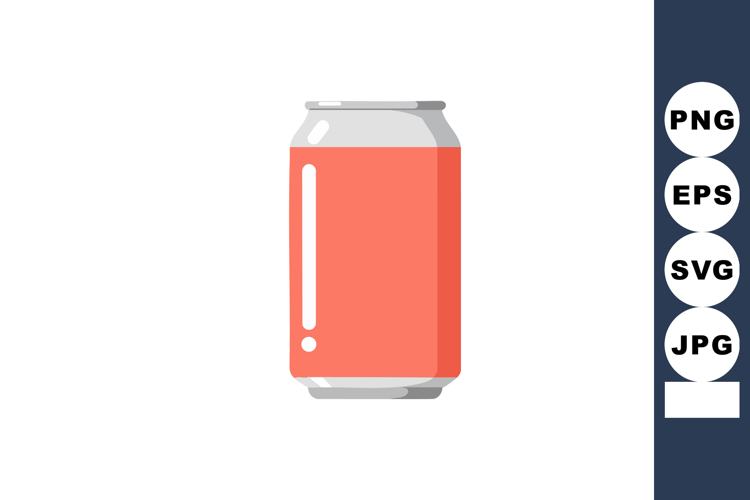 Red Soda Can Vector Illustration of Refreshing Beverage Cont
