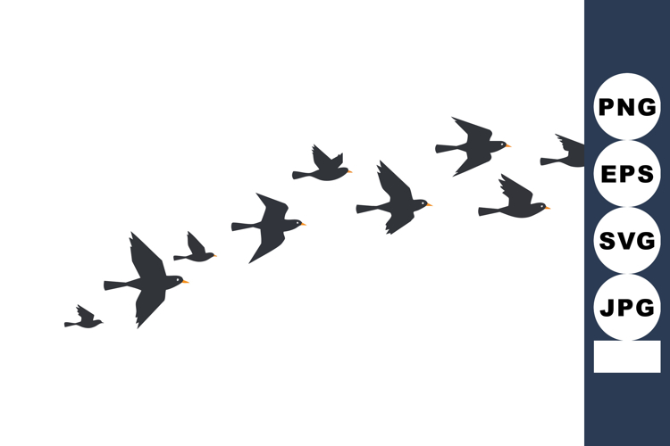Birds Flying Silhouette Image 7