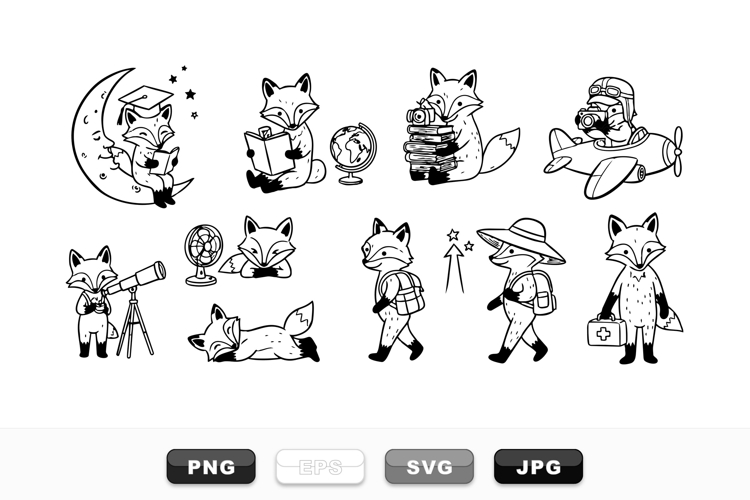 Cute Fox Adventure SVG Character Bundle Pack