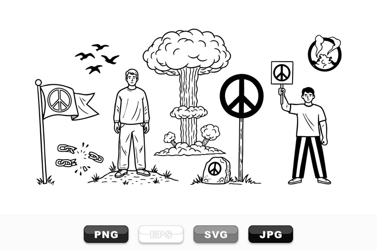 Black And White Flag Clipart Image 4