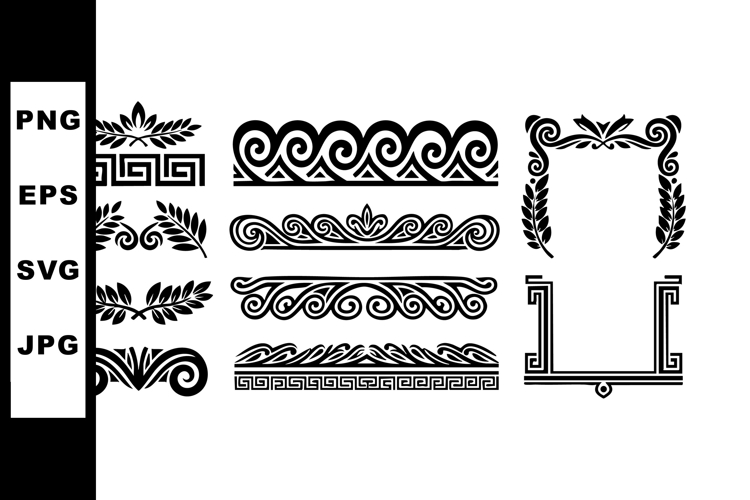 Decorative black ornamental vector borders and frames with f