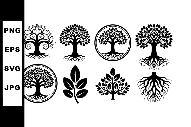 Tree With Roots Silhouette Image 9