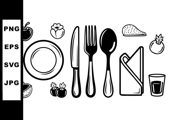 Cutlery and Tableware Set with Plate Glass Knife Fork Spoon