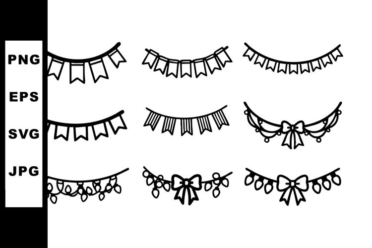 Hanging Flags Clipart Image 3