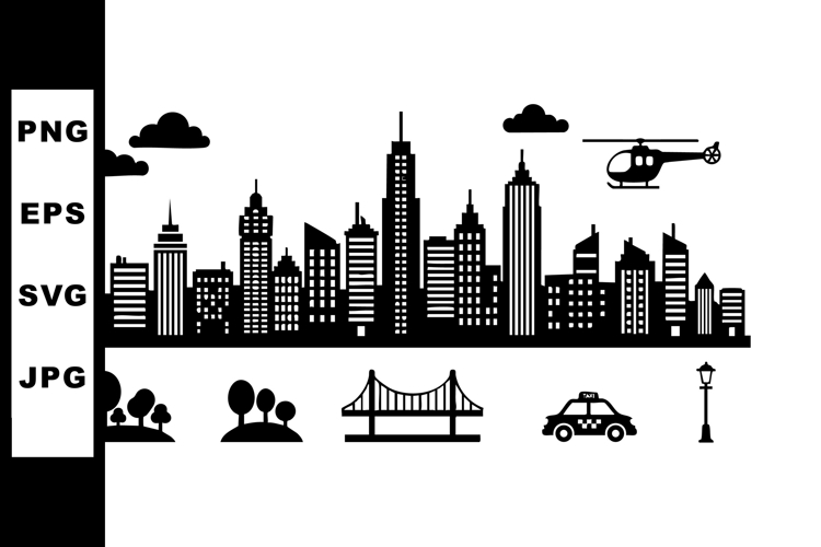City Skyline Silhouette Image 15