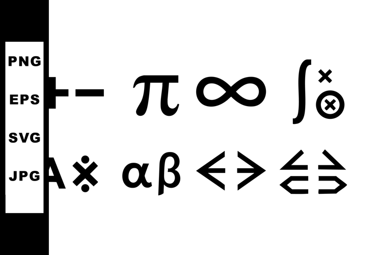 Mathematical Symbols and Greek Letters Collection Vector Ill example image 1