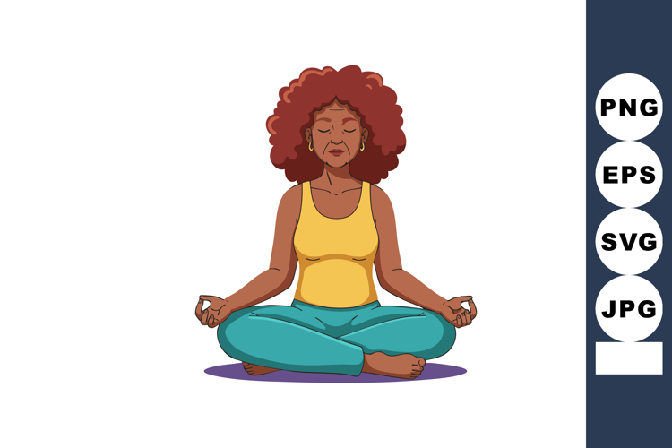Woman Meditating Clipart Image 22
