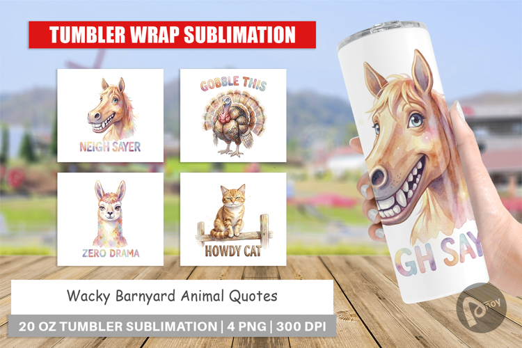 Wacky Barnyard Animals Tumbler