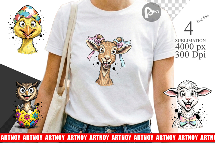 Wacky Easter Animal Sublimation