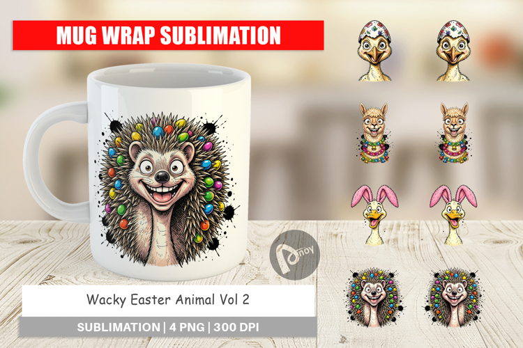 Wacky Easter Animal Portrait Mug Wrap