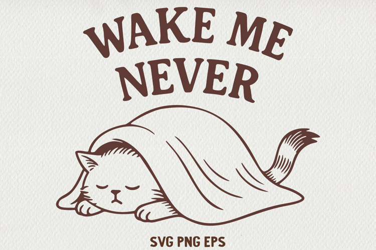 Sarcastic Cat Illustration Funny Lazy Line Art Kitty SVG PNG