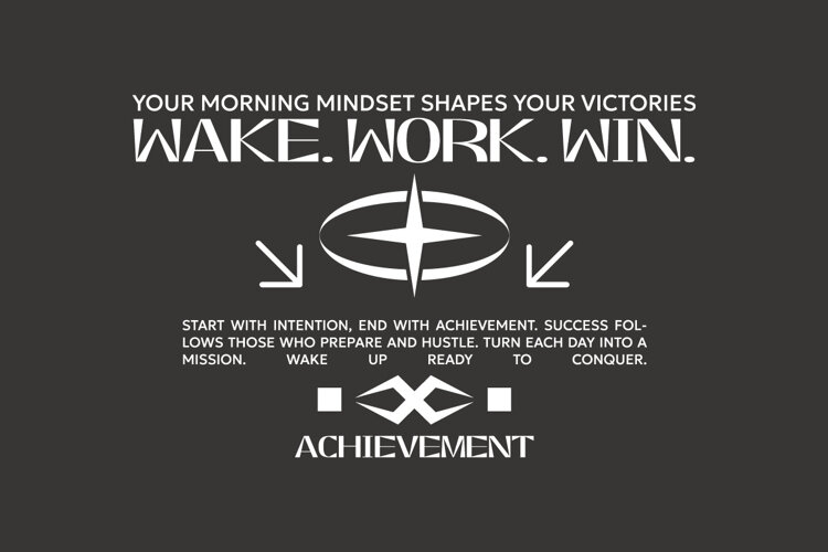 Wake Work Win Urban Typography T-shirt Design example image 1