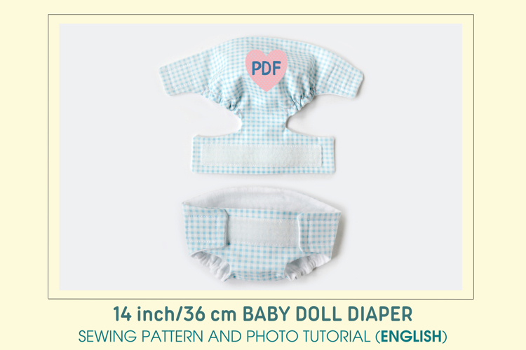 Diaper for a 14-15’’/36-38 cm Waldorf Baby Doll PDF pattern
