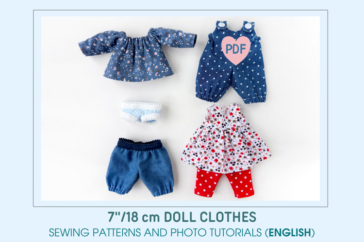 Clothes Set for 7’’/18 cm Waldorf Doll. PDF sewing patterns