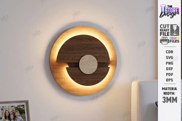 Wall Art Night Light Laser Cut | Modern LED Lamp | Wall lamp
