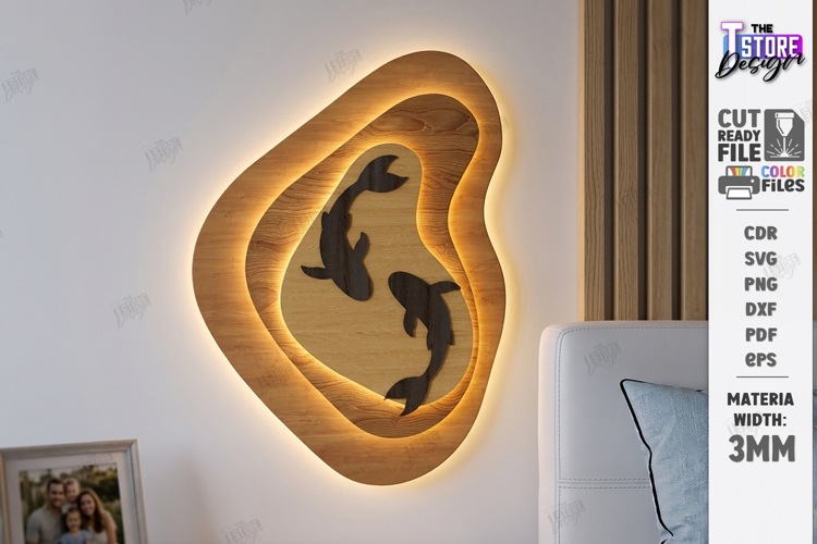Wall Art Night Light Laser Cut | Modern LED Lamp | Wall lamp
