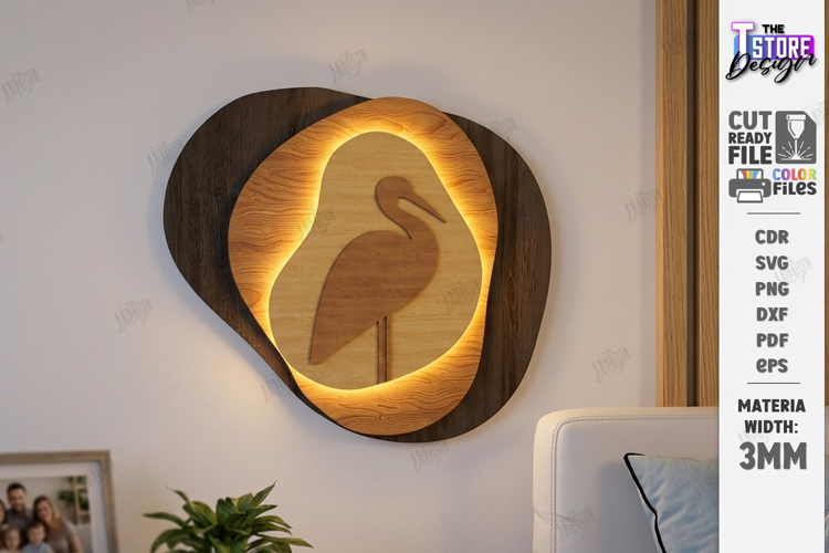 Wall Art Night Light Laser Cut | Modern LED Lamp | Wall lamp