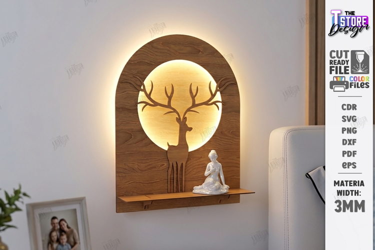 Wall Art Night Light Laser Cut | Modern LED Lamp | Wall lamp